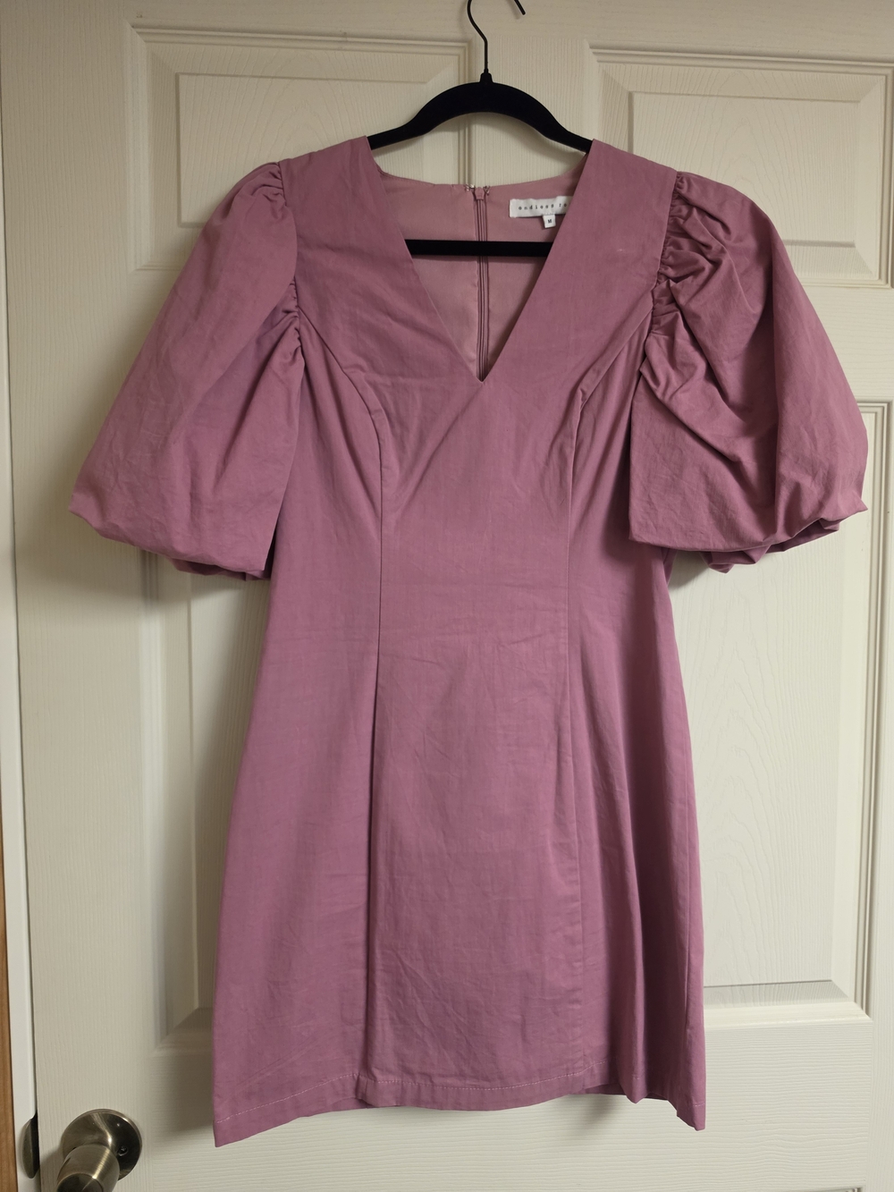 Endless Rose Mauve Puff-Sleeve Mini Dress